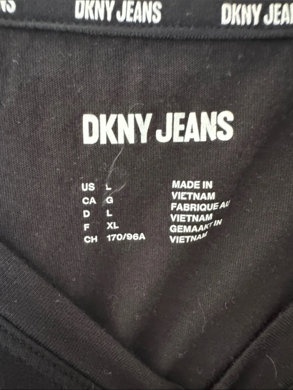 DKNY Black Tee with Reflective Silver Logo - Picture 3 of 3